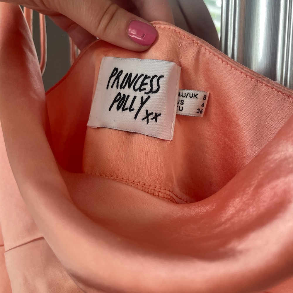 Peach/orange silk Princess Polly dress